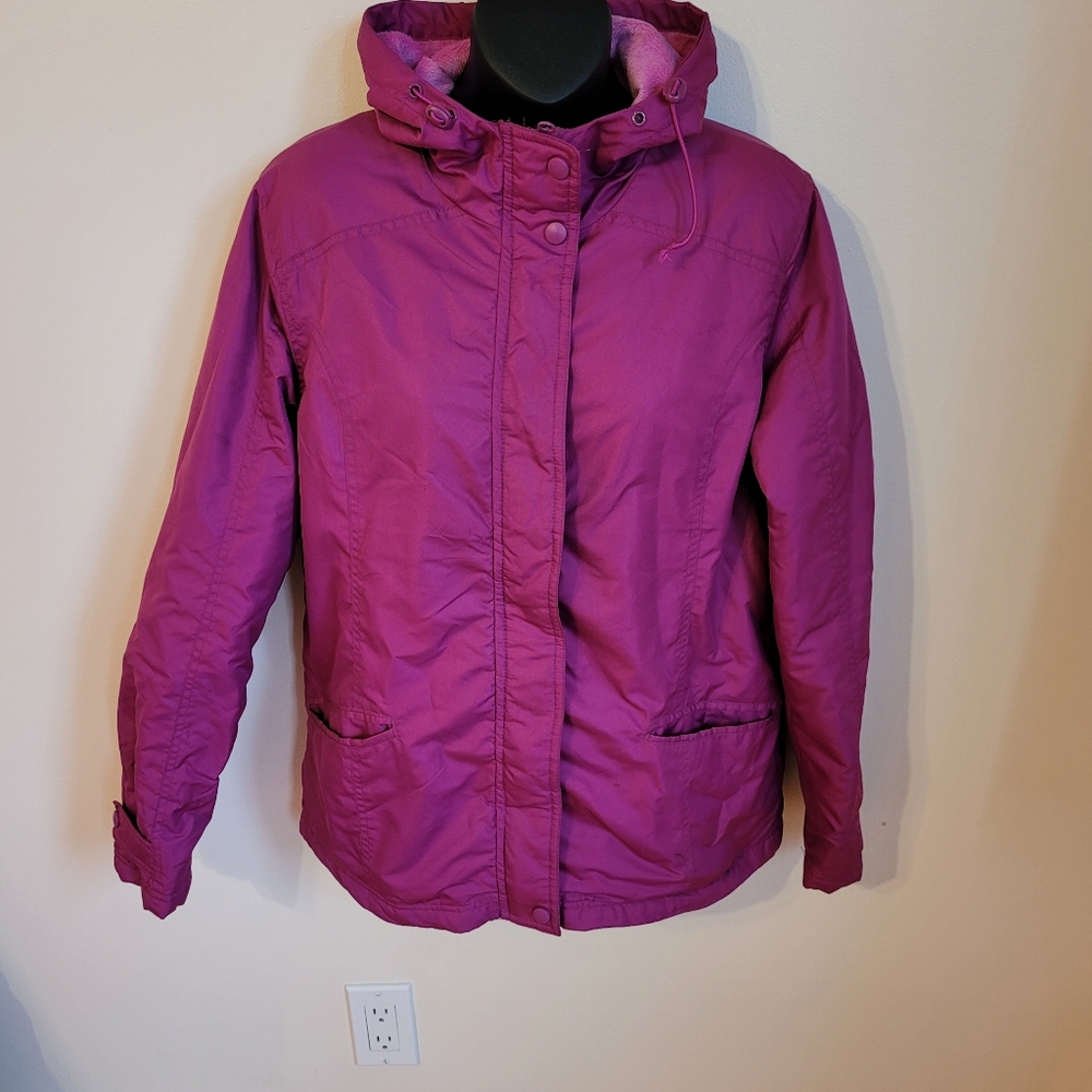 💚 George ladies fusia/ pink waterproof hooded jacket size M